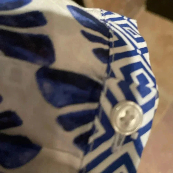 Talbots Women’s Tunic 3/4 sleeve shell artsy 100% cotton tassles nautical XS - Picture 5 of 9